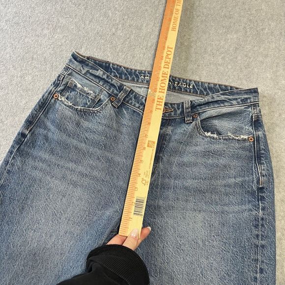 ‼️American Eagle Womens Jeans Size 8 Mom Jeans Hi Rise Boho Relaxed Fit Med Wash - Picture 6 of 16